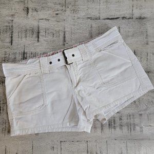American Eagle Cream Wide Belt Chino Shorts 10